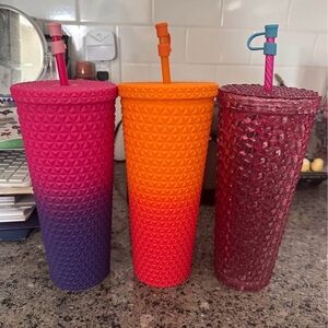 Multi colored plastic tumblers